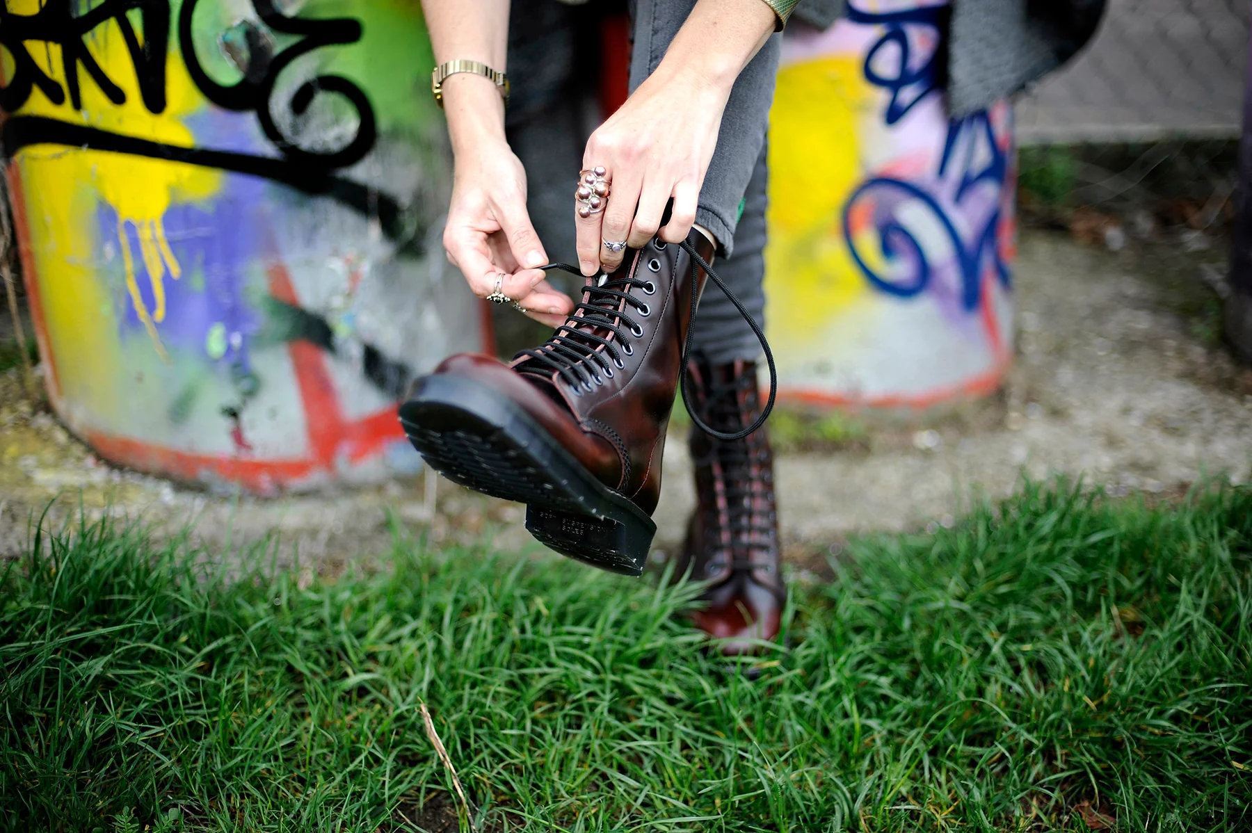 Burgundy Rub-Off 11 Eye Derby Boot - Image 4